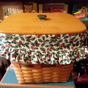 Longaberger Hostess Basket 1995 Protector/Liner/Lid Large 15.5"X15"X13"